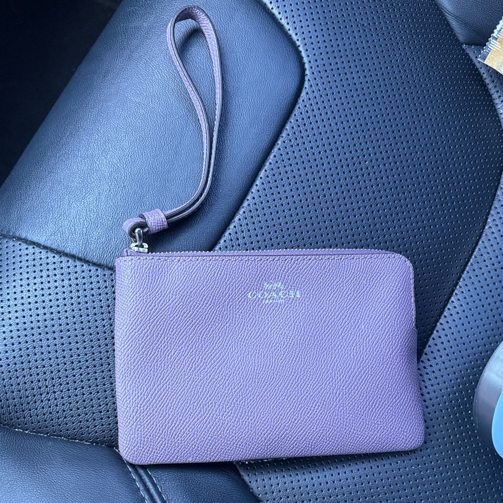 Coach Lavender Leather Wristlet